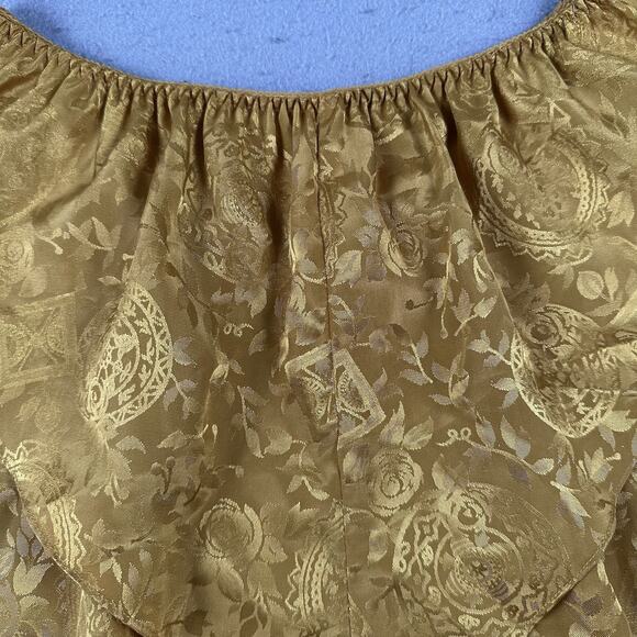 Vintage Victoria’s Secret Gold Jacquard Flutter Floral Satin Panties Shorts M‎ - Picture 4 of 16